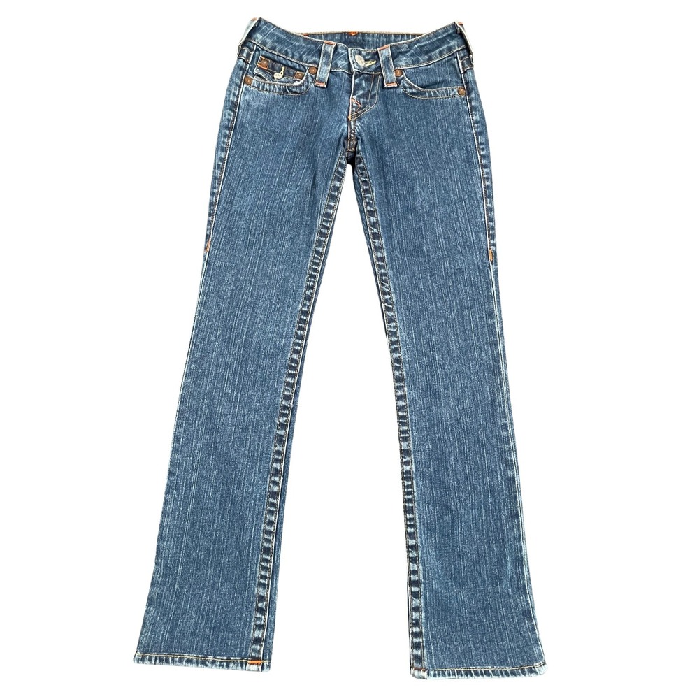 True Religion Billy Big T Womens 25x28.5 Altered Straight Jeans USA Vintage Y2K